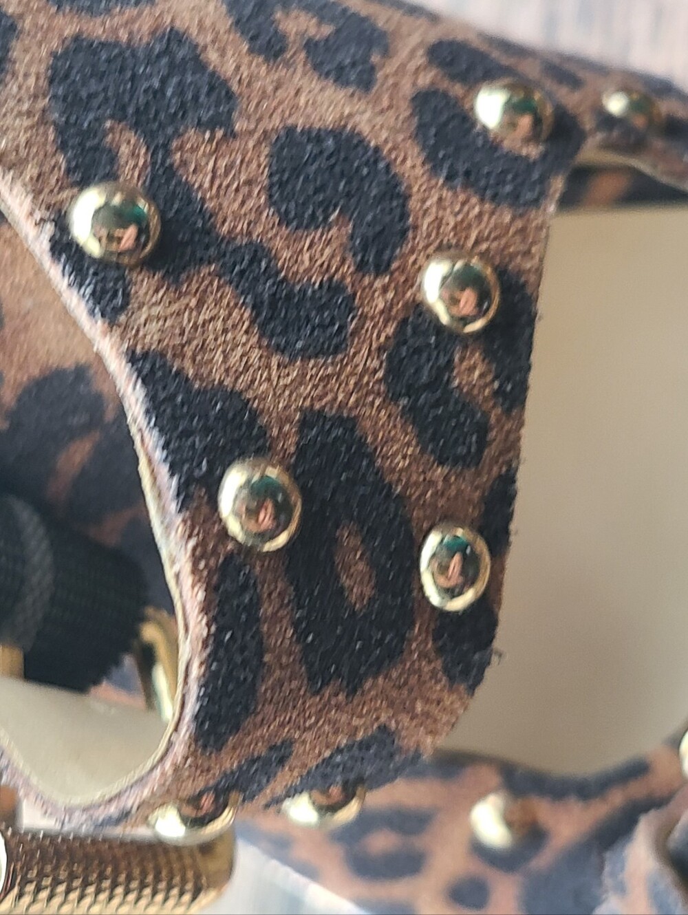 Jessica Simpson Tymina studded leopard print suede wedge sandals - Size 9 - Picture 9 of 16